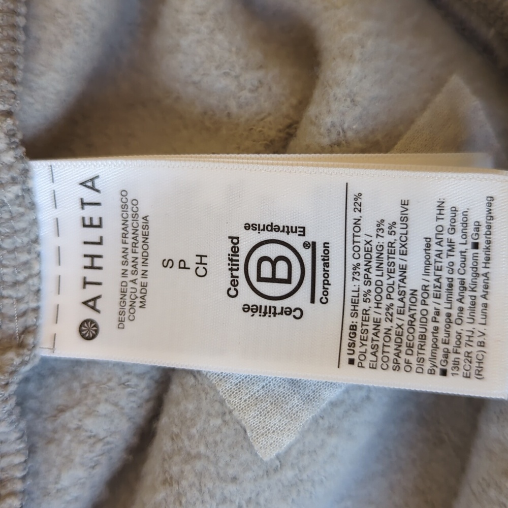 Athleta Easy Fleece 1/4 Zip Hoodie - Grey Heather S - Picture 5 of 7